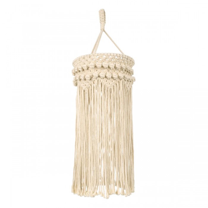 GloboStar® 36205 UGANDA Καπέλο Φωτιστικού Boho - Μακραμέ Πλεκτό Χειροποίητο Μπεζ Υφασμάτινο με Σχοινί Φ25 x Υ70cm GloboStar® 36205 UGANDA Καπέλο Φωτιστικού Boho - Μακραμέ Πλεκτό Χειροποίητο Μπεζ Υφασμάτινο με Σχοινί Φ25 x Υ70cm
