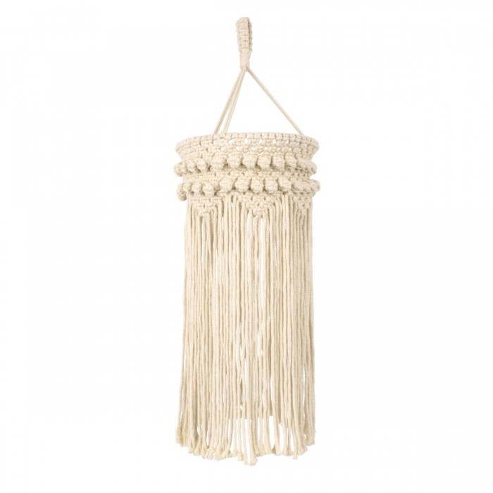 GloboStar® 36205 UGANDA Καπέλο Φωτιστικού Boho - Μακραμέ Πλεκτό Χειροποίητο Μπεζ Υφασμάτινο με Σχοινί Φ25 x Υ70cm GloboStar® 36205 UGANDA Καπέλο Φωτιστικού Boho - Μακραμέ Πλεκτό Χειροποίητο Μπεζ Υφασμάτινο με Σχοινί Φ25 x Υ70cm