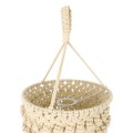 GloboStar® 36205 UGANDA Καπέλο Φωτιστικού Boho - Μακραμέ Πλεκτό Χειροποίητο Μπεζ Υφασμάτινο με Σχοινί Φ25 x Υ70cm