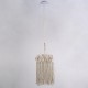 GloboStar® CONGO 36206 Boho Κρεμαστό Φωτιστικό Μακραμέ Μονόφωτο 1 x E27 IP20 Μπεζ Ύφασμα - Μ30 x Π30 x Υ50cm