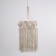 GloboStar® CONGO 36206 Boho Κρεμαστό Φωτιστικό Μακραμέ Μονόφωτο 1 x E27 IP20 Μπεζ Ύφασμα - Μ30 x Π30 x Υ50cm