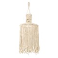 GloboStar® 36207 SENEGAL Καπέλο Φωτιστικού Boho - Μακραμέ Πλεκτό Χειροποίητο Μπεζ Υφασμάτινο με Σχοινί Φ30 x Υ80cm