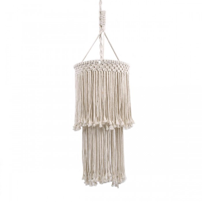 GloboStar® ZAMBIA 36208 Boho Κρεμαστό Φωτιστικό Μακραμέ Μονόφωτο 1 x E27 IP20 Μπεζ Ύφασμα - Μ30 x Π30 x Υ60cm GloboStar® ZAMBIA 36208 Boho Κρεμαστό Φωτιστικό Μακραμέ Μονόφωτο 1 x E27 IP20 Μπεζ Ύφασμα - Μ30 x Π30 x Υ60cm