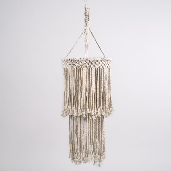 GloboStar® ZAMBIA 36208 Boho Κρεμαστό Φωτιστικό Μακραμέ Μονόφωτο 1 x E27 IP20 Μπεζ Ύφασμα - Μ30 x Π30 x Υ60cm GloboStar® ZAMBIA 36208 Boho Κρεμαστό Φωτιστικό Μακραμέ Μονόφωτο 1 x E27 IP20 Μπεζ Ύφασμα - Μ30 x Π30 x Υ60cm