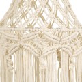 GloboStar® 36209 SOMALIA Καπέλο Φωτιστικού Μακραμέ Πλεκτό Χειροποίητο Μπεζ Υφασμάτινο με Σχοινί Φ30 x Υ90cm