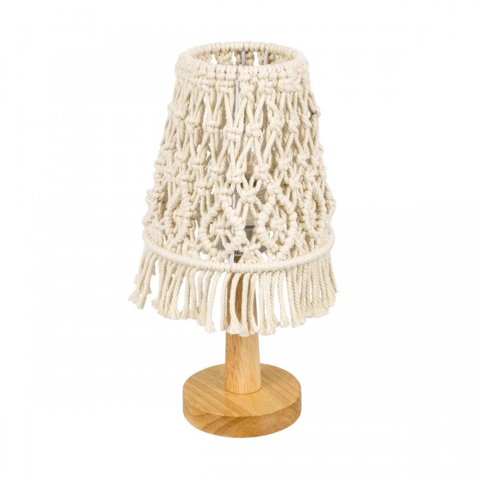 GloboStar® RWANDA 36210 Vintage Επιτραπέζιο Φωτιστικό Πορτατίφ Μονόφωτο Boho - Μακραμέ Πλεκτό Χειροποίητο Μπεζ Υφασμάτινο με Σχοινί Φ15 x Υ30cm GloboStar® RWANDA 36210 Vintage Επιτραπέζιο Φωτιστικό Πορτατίφ Μονόφωτο Boho - Μακραμέ Πλεκτό Χειροποίητο Μπεζ Υφασμάτινο με Σχοινί Φ15 x Υ30cm