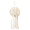 GloboStar® 36214 EGYPT Καπέλο Φωτιστικού Boho - Μακραμέ Πλεκτό Χειροποίητο Μπεζ Υφασμάτινο με Σχοινί Φ30 x Υ75cm