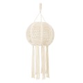 GloboStar® 36214 EGYPT Καπέλο Φωτιστικού Boho - Μακραμέ Πλεκτό Χειροποίητο Μπεζ Υφασμάτινο με Σχοινί Φ30 x Υ75cm