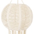GloboStar® 36214 EGYPT Καπέλο Φωτιστικού Boho - Μακραμέ Πλεκτό Χειροποίητο Μπεζ Υφασμάτινο με Σχοινί Φ30 x Υ75cm
