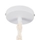 GloboStar® SHAQRA 36215 Μοντέρνο Κρεμαστό Φωτιστικό Μακραμέ Μονόφωτο 1 x E27 IP20 Μπεζ Ύφασμα - Μ4 x Π4 x Υ110cm