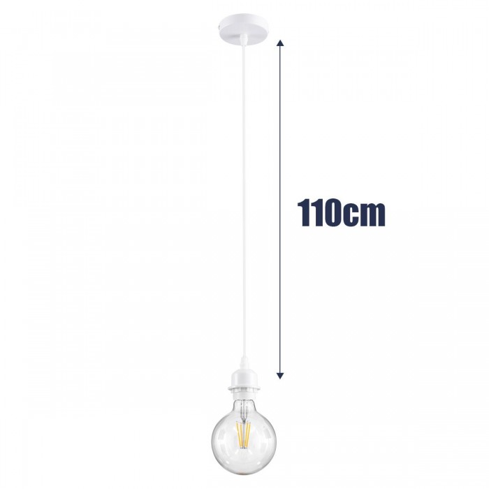 GloboStar® HANNA 36217 Μοντέρνο Κρεμαστό Φωτιστικό Ανάρτηση Μονόφωτο 1 x E27 IP20 Λευκό Πλαστικό Μ4 x Π4 x Υ110cm GloboStar® HANNA 36217 Μοντέρνο Κρεμαστό Φωτιστικό Ανάρτηση Μονόφωτο 1 x E27 IP20 Λευκό Πλαστικό Μ4 x Π4 x Υ110cm