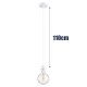 GloboStar® HANNA 36217 Μοντέρνο Κρεμαστό Φωτιστικό Ανάρτηση Μονόφωτο 1 x E27 IP20 Λευκό Πλαστικό Μ4 x Π4 x Υ110cm GloboStar® HANNA 36217 Μοντέρνο Κρεμαστό Φωτιστικό Ανάρτηση Μονόφωτο 1 x E27 IP20 Λευκό Πλαστικό Μ4 x Π4 x Υ110cm