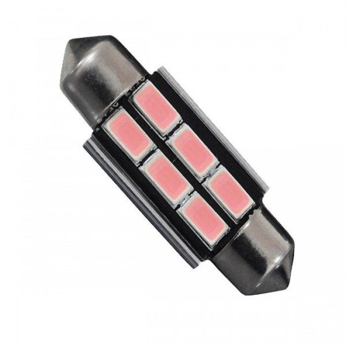 Σωληνωτός LED 39mm Can Bus με 6 SMD 5630 Φούξια GloboStar 40163 Σωληνωτός LED 39mm Can Bus με 6 SMD 5630 Φούξια GloboStar 40163