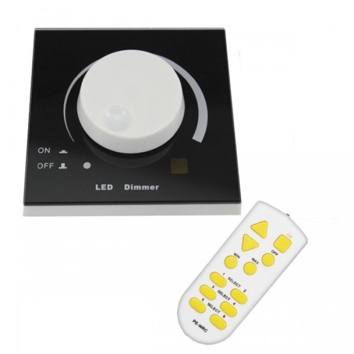Ασύρματο LED Dimmer Τοίχου Μαύρο 220v (200w) Trailing Edge GloboStar 50050 Ασύρματο LED Dimmer Τοίχου Μαύρο 220v (200w) Trailing Edge GloboStar 50050