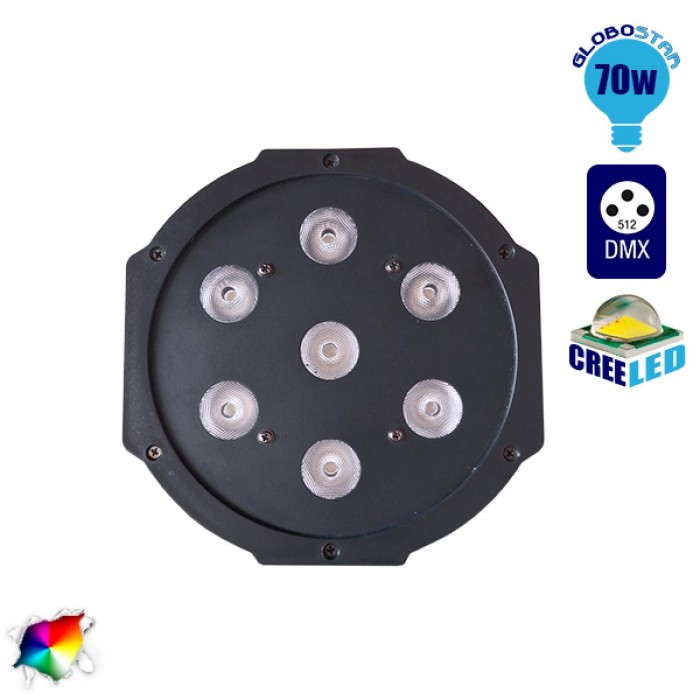 Επαγγελματική Κεφαλή PAR LED 70W 230V 30° DMX512 RGBW GloboStar 51120 Επαγγελματική Κεφαλή PAR LED 70W 230V 30° DMX512 RGBW GloboStar 51120