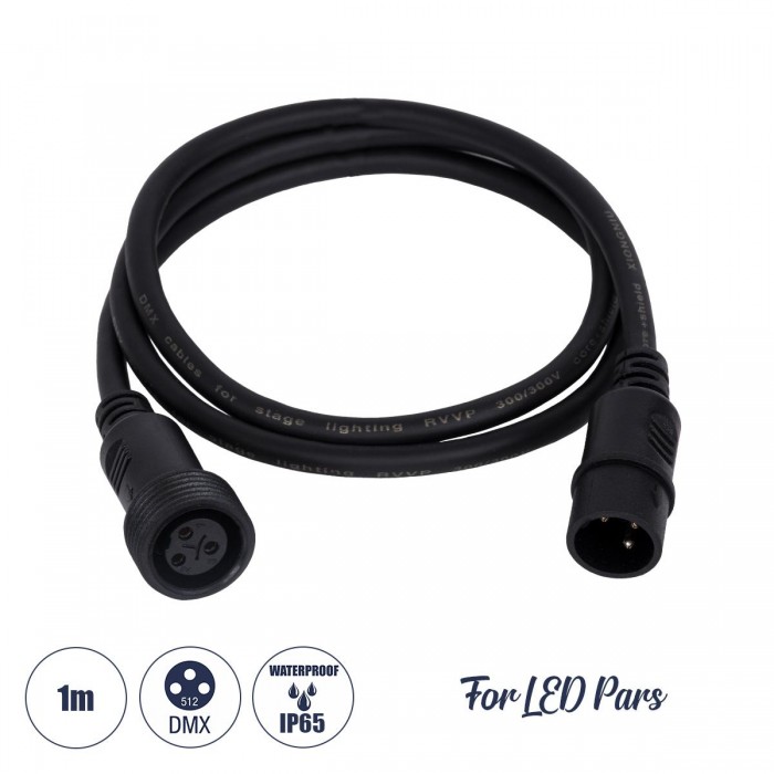 GloboStar® 51171 Καλώδιο 3PIN DMX512 1 Μέτρο από Female XLR σε Male XLR Τερματισμένο Αδιάβροχο IP65 Μ100cm - Μαύρο GloboStar® 51171 Καλώδιο 3PIN DMX512 1 Μέτρο από Female XLR σε Male XLR Τερματισμένο Αδιάβροχο IP65 Μ100cm - Μαύρο