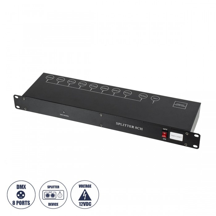 GloboStar® SPLITTER 51178 Διακλαδωτής & Ενισχυτής Σήματος DMX 8 Καναλιών - Rack Mount - AC 220-240V IP20 - Μ48 x Π17 x Υ4.5cm - 2 Χρόνια Εγγύηση GloboStar® SPLITTER 51178 Διακλαδωτής & Ενισχυτής Σήματος DMX 8 Καναλιών - Rack Mount - AC 220-240V IP20 - Μ48 x Π17 x Υ4.5cm - 2 Χρόνια Εγγύηση