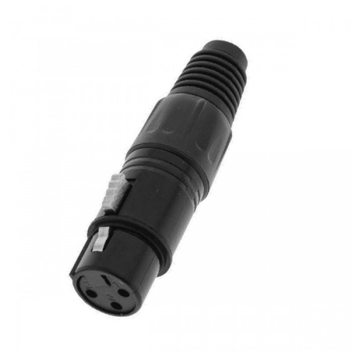 Θηλυκό Βύσμα XLR Female 3 PIN CANNON DMX High Quality Μαύρο GloboStar 51189 Θηλυκό Βύσμα XLR Female 3 PIN CANNON DMX High Quality Μαύρο GloboStar 51189