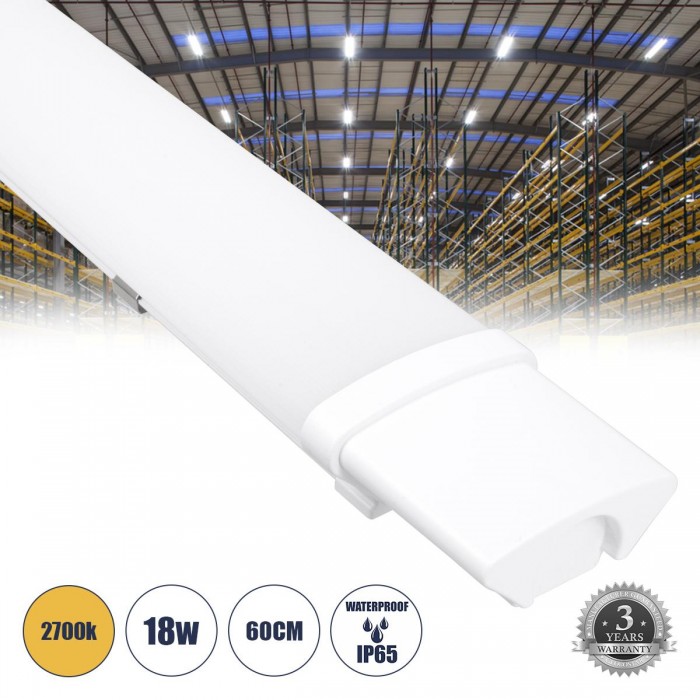 GloboStar® 60163 LED Γραμμικό Βιομηχανικό Φωτιστικό Tri-Proof 60cm 18W 1936lm 120° AC 220-240V Αδιάβροχο IP65 Μ60 x Π6 x Υ4cm Θερμό Λευκό 2700K - 3 Years Warranty GloboStar® 60163 LED Γραμμικό Βιομηχανικό Φωτιστικό Tri-Proof 60cm 18W 1936lm 120° AC 220-240V Αδιάβροχο IP65 Μ60 x Π6 x Υ4cm Θερμό Λευκό 2700K - 3 Years Warranty