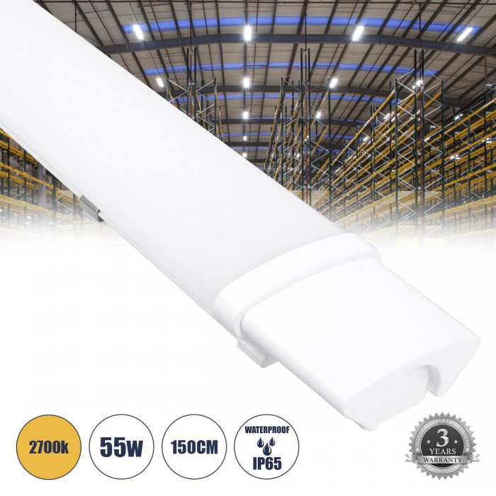 GloboStar® 60169 LED Γραμμικό Βιομηχανικό Φωτιστικό Tri-Proof 150cm 55W 6006lm 120° AC 220-240V Αδιάβροχο IP65 Μ150 x Π6 x Υ4cm Θερμό Λευκό 2700K - 3 Years Warranty GloboStar® 60169 LED Γραμμικό Βιομηχανικό Φωτιστικό Tri-Proof 150cm 55W 6006lm 120° AC 220-240V Αδιάβροχο IP65 Μ150 x Π6 x Υ4cm Θερμό Λευκό 2700K - 3 Years Warranty