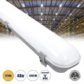 GloboStar® 60175 LED Γραμμικό Βιομηχανικό Φωτιστικό Tri-Proof 120cm 48W 5426lm 120° AC 220-240V Αδιάβροχο IP65 Μ120 x Π6 x Υ4cm Θερμό Λευκό 2700K - 3 Years Warranty