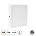 GloboStar® 60204 Εξωτερικό LED Panel 22x22cm 20W 2120lm 120° AC 220-240V IP20 Μ22 x Π22 x Υ3cm Φυσικό Λευκό 4500K - 3 Χρόνια Εγγύηση