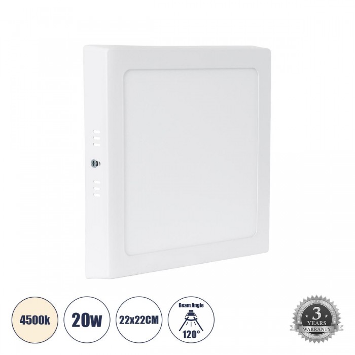 GloboStar® 60204 Εξωτερικό LED Panel 22x22cm 20W 2120lm 120° AC 220-240V IP20 Μ22 x Π22 x Υ3cm Φυσικό Λευκό 4500K - 3 Χρόνια Εγγύηση GloboStar® 60204 Εξωτερικό LED Panel 22x22cm 20W 2120lm 120° AC 220-240V IP20 Μ22 x Π22 x Υ3cm Φυσικό Λευκό 4500K - 3 Χρόνια Εγγύηση