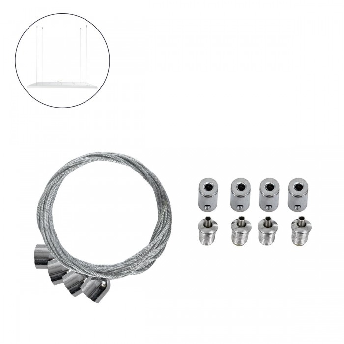 GloboStar® SUSPEN 60219 Σετ Κρέμασης με 4 Ρυθμιζόμενες Ντίζες για LED Panel 60x60cm & 120x30cm Υ80cm GloboStar® SUSPEN 60219 Σετ Κρέμασης με 4 Ρυθμιζόμενες Ντίζες για LED Panel 60x60cm & 120x30cm Υ80cm