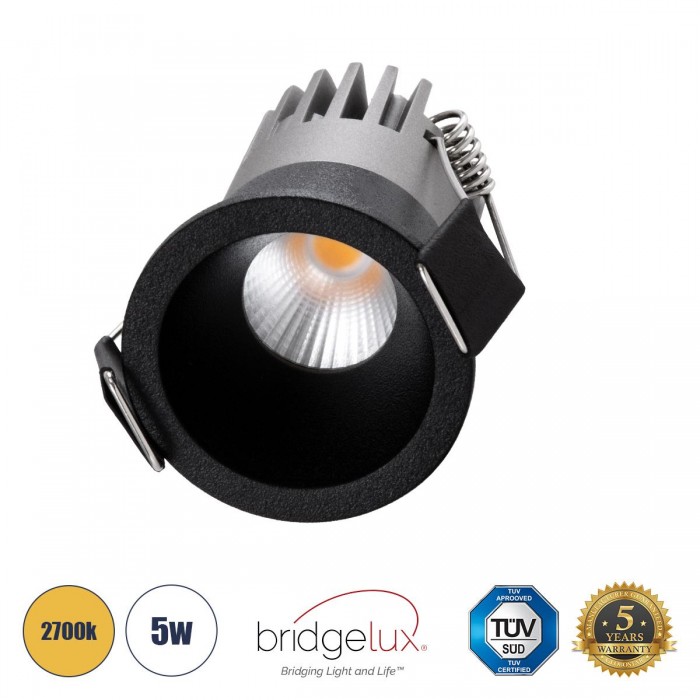 GloboStar® MICRO-S 60239 Χωνευτό LED Spot Downlight TrimLess Φ4cm 5W 625lm 38° AC 220-240V IP20 Φ4 x Υ5.9cm - Στρόγγυλο - Μαύρο - Θερμό Λευκό 2700K - Bridgelux COB - 5 Years Warranty GloboStar® MICRO-S 60239 Χωνευτό LED Spot Downlight TrimLess Φ4cm 5W 625lm 38° AC 220-240V IP20 Φ4 x Υ5.9cm - Στρόγγυλο - Μαύρο - Θερμό Λευκό 2700K - Bridgelux COB - 5 Years Warranty