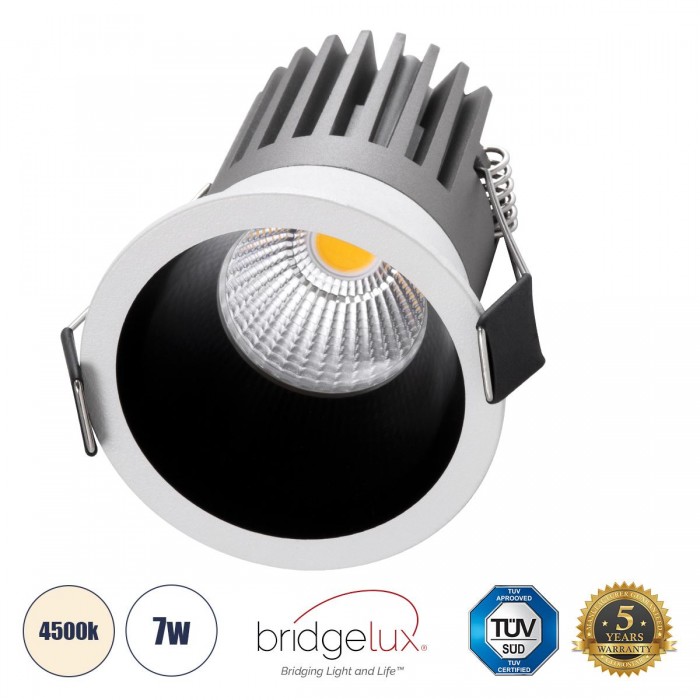 GloboStar® MICRO-B 60240 Χωνευτό LED Spot Downlight TrimLess Φ6cm 7W 910lm 38° AC 220-240V IP20 Φ6 x Υ7.8cm - Στρόγγυλο - Λευκό με Μαύρο Κάτοπτρο - Φυσικό Λευκό 4500K - Bridgelux COB - 5 Years Warranty GloboStar® MICRO-B 60240 Χωνευτό LED Spot Downlight TrimLess Φ6cm 7W 910lm 38° AC 220-240V IP20 Φ6 x Υ7.8cm - Στρόγγυλο - Λευκό με Μαύρο Κάτοπτρο - Φυσικό Λευκό 4500K - Bridgelux COB - 5 Years Warranty