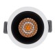 GloboStar® PLUTO-S 60247 Χωνευτό LED Spot Downlight TrimLess Φ6.4cm 7W 875lm 38° AC 220-240V IP20 Φ6.4 x Υ4.9cm - Στρόγγυλο - Λευκό με Μαύρο Κάτοπτρο & Anti-Glare HoneyComb - Θερμό Λευκό 2700K - Bridgelux COB - 5 Years Warranty