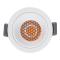 GloboStar® PLUTO-S 60249 Χωνευτό LED Spot Downlight TrimLess Φ6.4cm 7W 875lm 38° AC 220-240V IP20 Φ6.4 x Υ4.9cm - Στρόγγυλο - Λευκό & Anti-Glare HoneyComb - Θερμό Λευκό 2700K - Bridgelux COB - 5 Years Warranty