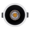 GloboStar® PLUTO-M 60252 Χωνευτό LED Spot Downlight TrimLess Φ8.4cm 10W 1300lm 38° AC 220-240V IP20 Φ8.4 x Υ5.9cm - Στρόγγυλο - Λευκό με Μαύρο Κάτοπτρο & Anti-Glare HoneyComb - Φυσικό Λευκό 4500K - Bridgelux COB - 5 Years Warranty