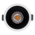 GloboStar® PLUTO-M 60253 Χωνευτό LED Spot Downlight TrimLess Φ8.4cm 10W 1250lm 38° AC 220-240V IP20 Φ8.4 x Υ5.9cm - Στρόγγυλο - Λευκό με Μαύρο Κάτοπτρο & Anti-Glare HoneyComb - Θερμό Λευκό 2700K - Bridgelux COB - 5 Years Warranty