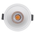GloboStar® PLUTO-M 60255 Χωνευτό LED Spot Downlight TrimLess Φ8.4cm 10W 1250lm 38° AC 220-240V IP20 Φ8.4 x Υ5.9cm - Στρόγγυλο - Λευκό & Anti-Glare HoneyComb - Θερμό Λευκό 2700K - Bridgelux COB - 5 Years Warranty