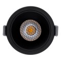 GloboStar® PLUTO-M 60256 Χωνευτό LED Spot Downlight TrimLess Φ8.4cm 10W 1300lm 38° AC 220-240V IP20 Φ8.4 x Υ5.9cm - Στρόγγυλο - Μαύρο & Anti-Glare HoneyComb - Φυσικό Λευκό 4500K - Bridgelux COB - 5 Years Warranty