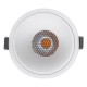 GloboStar® PLUTO-B 60261 Χωνευτό LED Spot Downlight TrimLess Φ10.4cm 15W 1875lm 38° AC 220-240V IP20 Φ10.4 x Υ6.5cm - Στρόγγυλο - Λευκό & Anti-Glare HoneyComb - Θερμό Λευκό 2700K - Bridgelux COB - 5 Years Warranty
