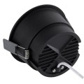 GloboStar® PLUTO-B 60263 Χωνευτό LED Spot Downlight TrimLess Φ10.4cm 15W 1875lm 38° AC 220-240V IP20 Φ10.4 x Υ6.5cm - Στρόγγυλο - Μαύρο & Anti-Glare HoneyComb - Θερμό Λευκό 2700K - Bridgelux COB - 5 Years Warranty