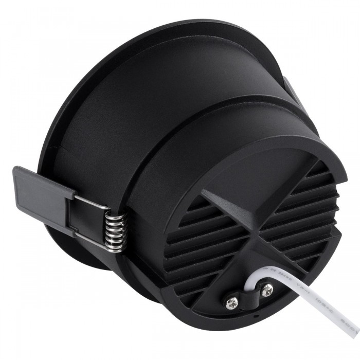 GloboStar® PLUTO-B 60263 Χωνευτό LED Spot Downlight TrimLess Φ10.4cm 15W 1875lm 38° AC 220-240V IP20 Φ10.4 x Υ6.5cm - Στρόγγυλο - Μαύρο & Anti-Glare HoneyComb - Θερμό Λευκό 2700K - Bridgelux COB - 5 Years Warranty