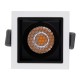 GloboStar® PLUTO-S 60265 Χωνευτό LED Spot Downlight TrimLess Μ6.4xΠ6.4cm 7W 875lm 38° AC 220-240V IP20 Μ6.4 x Π6.4 x Υ4.9cm - Τετράγωνο - Λευκό με Μαύρο Κάτοπτρο & Anti-Glare HoneyComb - Θερμό Λευκό 2700K - Bridgelux COB - 5 Years Warranty