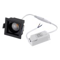 GloboStar® PLUTO-S 60269 Χωνευτό LED Spot Downlight TrimLess Μ6.4xΠ6.4cm 7W 875lm 38° AC 220-240V IP20 Μ6.4 x Π6.4 x Υ4.9cm - Τετράγωνο - Μαύρο & Anti-Glare HoneyComb - Θερμό Λευκό 2700K - Bridgelux COB - 5 Years Warranty