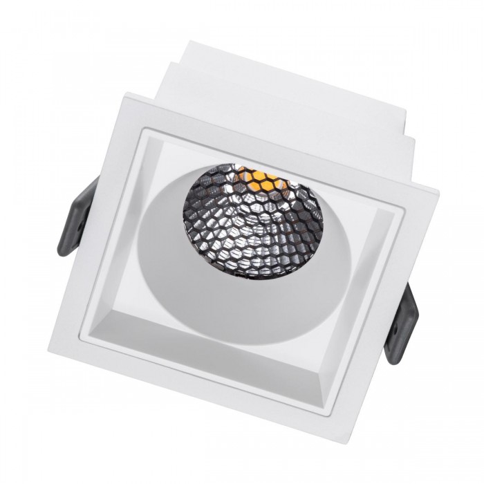 GloboStar® PLUTO-M 60272 Χωνευτό LED Spot Downlight TrimLess Μ8.4xΠ8.4cm 10W 1300lm 38° AC 220-240V IP20 Μ8.4 x Π8.4 x Υ5.9cm - Τετράγωνο - Λευκό & Anti-Glare HoneyComb - Φυσικό Λευκό 4500K - Bridgelux COB - 5 Years Warranty