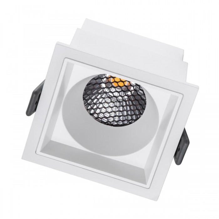 GloboStar® PLUTO-M 60273 Χωνευτό LED Spot Downlight TrimLess Μ8.4xΠ8.4cm 10W 1250lm 38° AC 220-240V IP20 Μ8.4 x Π8.4 x Υ5.9cm - Τετράγωνο - Λευκό & Anti-Glare HoneyComb - Θερμό Λευκό 2700K - Bridgelux COB - 5 Years Warranty