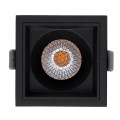 GloboStar® PLUTO-M 60275 Χωνευτό LED Spot Downlight TrimLess Μ8.4xΠ8.4cm 10W 1250lm 38° AC 220-240V IP20 Μ8.4 x Π8.4 x Υ5.9cm - Τετράγωνο - Μαύρο & Anti-Glare HoneyComb - Θερμό Λευκό 2700K - Bridgelux COB - 5 Years Warranty