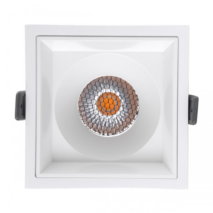 GloboStar® PLUTO-B 60279 Χωνευτό LED Spot Downlight TrimLess Μ10.4xΠ10.4cm 15W 1875lm 38° AC 220-240V IP20 Μ10.4 x Π10.4 x Υ6.5cm - Τετράγωνο - Λευκό & Anti-Glare HoneyComb - Θερμό Λευκό 2700K - Bridgelux COB - 5 Years Warranty