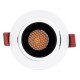 GloboStar® LEO-R 60282 Χωνευτό LED Spot Downlight TrimLess Φ8.5cm 10W 1300lm 38° AC 220-240V IP20 Φ8.5 x Υ6.6cm - Στρόγγυλο - Κινούμενο - Λευκό με Μαύρο Κάτοπτρο & Anti-Glare HoneyComb - Φυσικό Λευκό 4500K - Bridgelux COB - 5 Years Warranty