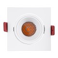 GloboStar® LEO-SQ 60291 Χωνευτό LED Spot Downlight TrimLess Μ8.5xΠ8.5cm 10W 1250lm 38° AC 220-240V IP20 Μ8.5 x Π8.5 x Υ6.6cm - Τετράγωνο - Κινούμενο - Λευκό & Anti-Glare HoneyComb - Θερμό Λευκό 2700K - Bridgelux COB - 5 Years Warranty