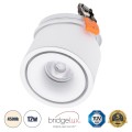 GloboStar® OMEGA-R 60294 Χωνευτό LED Spot Downlight TrimLess Φ10cm 12W 1560lm 36° AC 220-240V IP20 Φ10 x Υ8.2cm - Στρόγγυλο - Λευκό - Φυσικό Λευκό 4500K - Bridgelux COB - 5 Years Warranty
