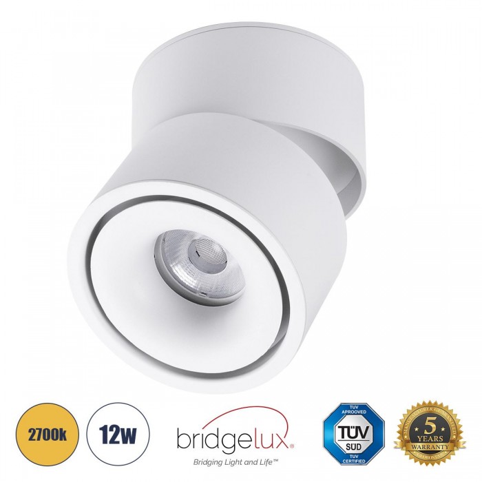 GloboStar® OMEGA-S 60299 Επιφανειακό LED Spot Downlight Φ10cm 12W 1500lm 36° AC 220-240V IP20 Φ10 x Υ10.5cm - Στρόγγυλο - Λευκό - Θερμό Λευκό 2700K - Bridgelux COB - 5 Years Warranty GloboStar® OMEGA-S 60299 Επιφανειακό LED Spot Downlight Φ10cm 12W 1500lm 36° AC 220-240V IP20 Φ10 x Υ10.5cm - Στρόγγυλο - Λευκό - Θερμό Λευκό 2700K - Bridgelux COB - 5 Years Warranty