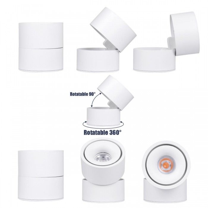 GloboStar® OMEGA-S 60299 Επιφανειακό LED Spot Downlight Φ10cm 12W 1500lm 36° AC 220-240V IP20 Φ10 x Υ10.5cm - Στρόγγυλο - Λευκό - Θερμό Λευκό 2700K - Bridgelux COB - 5 Years Warranty GloboStar® OMEGA-S 60299 Επιφανειακό LED Spot Downlight Φ10cm 12W 1500lm 36° AC 220-240V IP20 Φ10 x Υ10.5cm - Στρόγγυλο - Λευκό - Θερμό Λευκό 2700K - Bridgelux COB - 5 Years Warranty